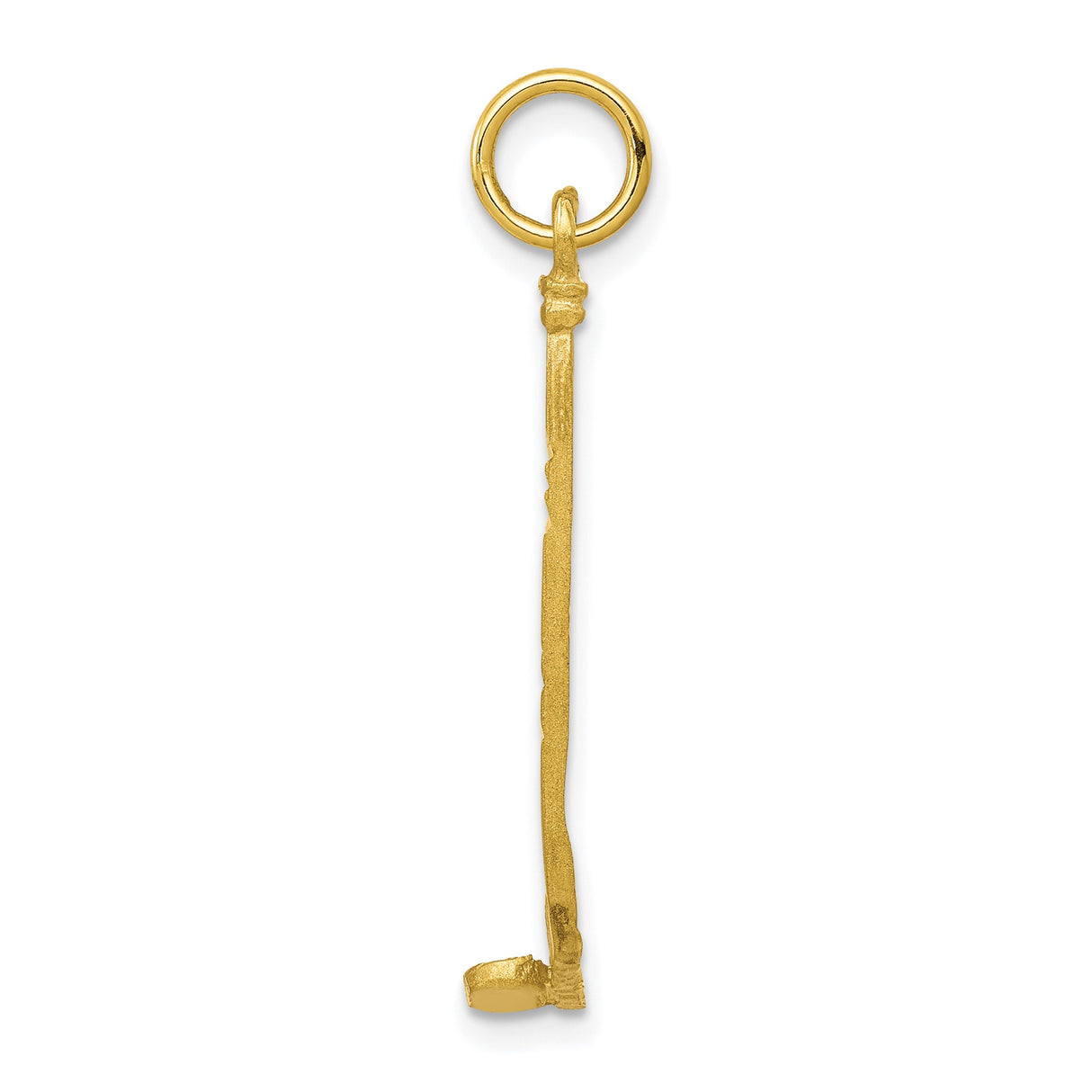 10k Yellow Gold Hockey Stick Pendant with Textured Grip and Band Accents, Unisex Sports Charm