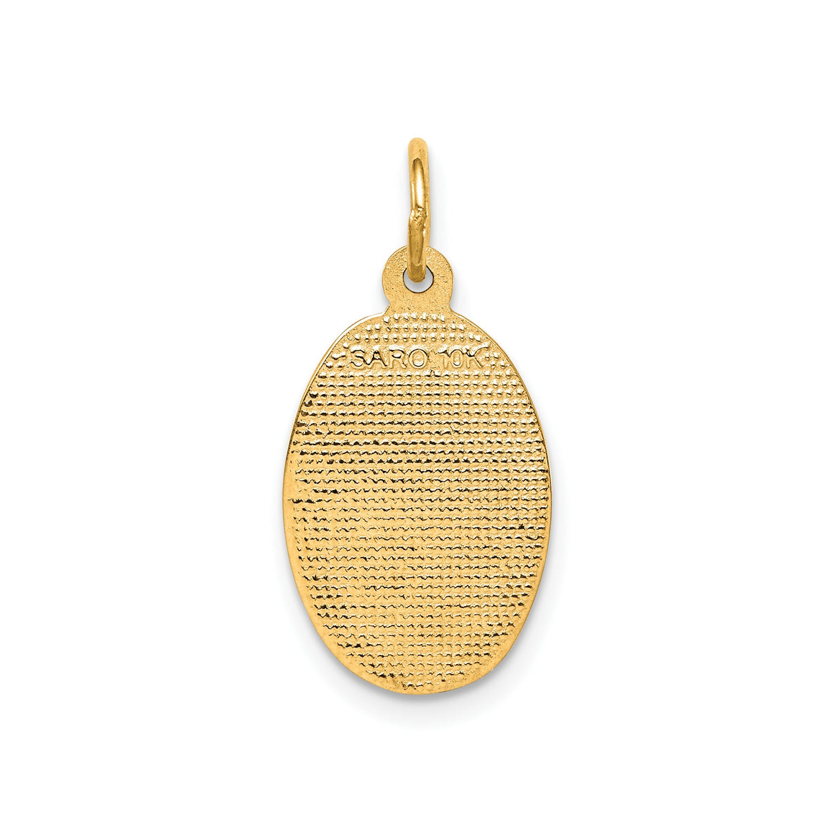 10k Yellow Gold Saint Christopher Oval Pendant with Sunburst Background