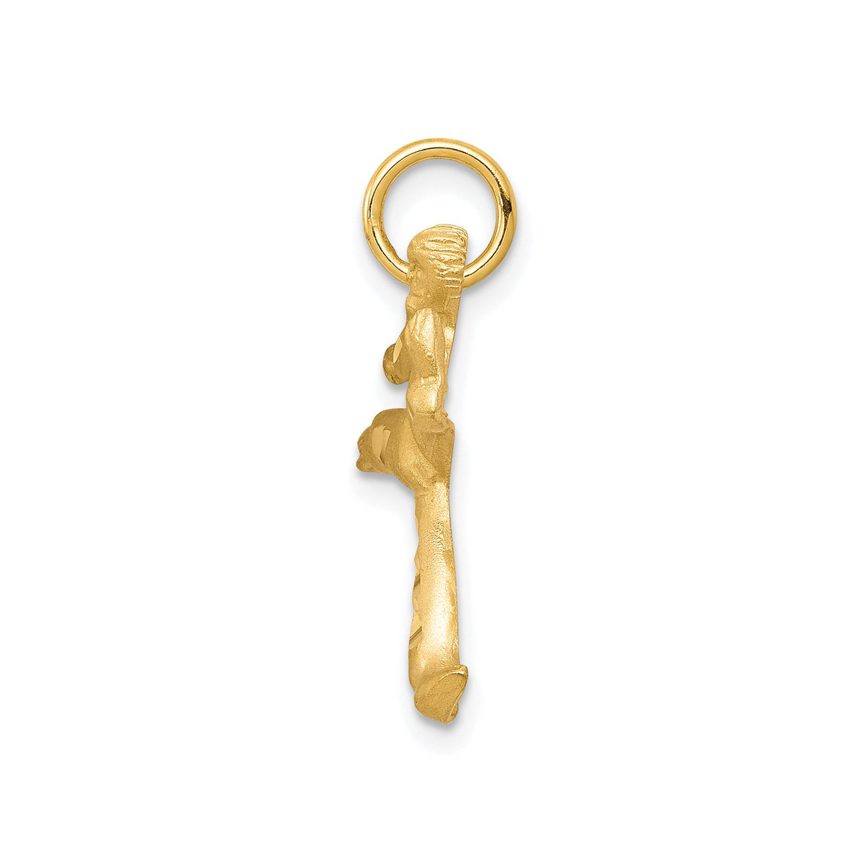 10k Yellow Gold Martial Artist Pendant with High Kick Fighter Design