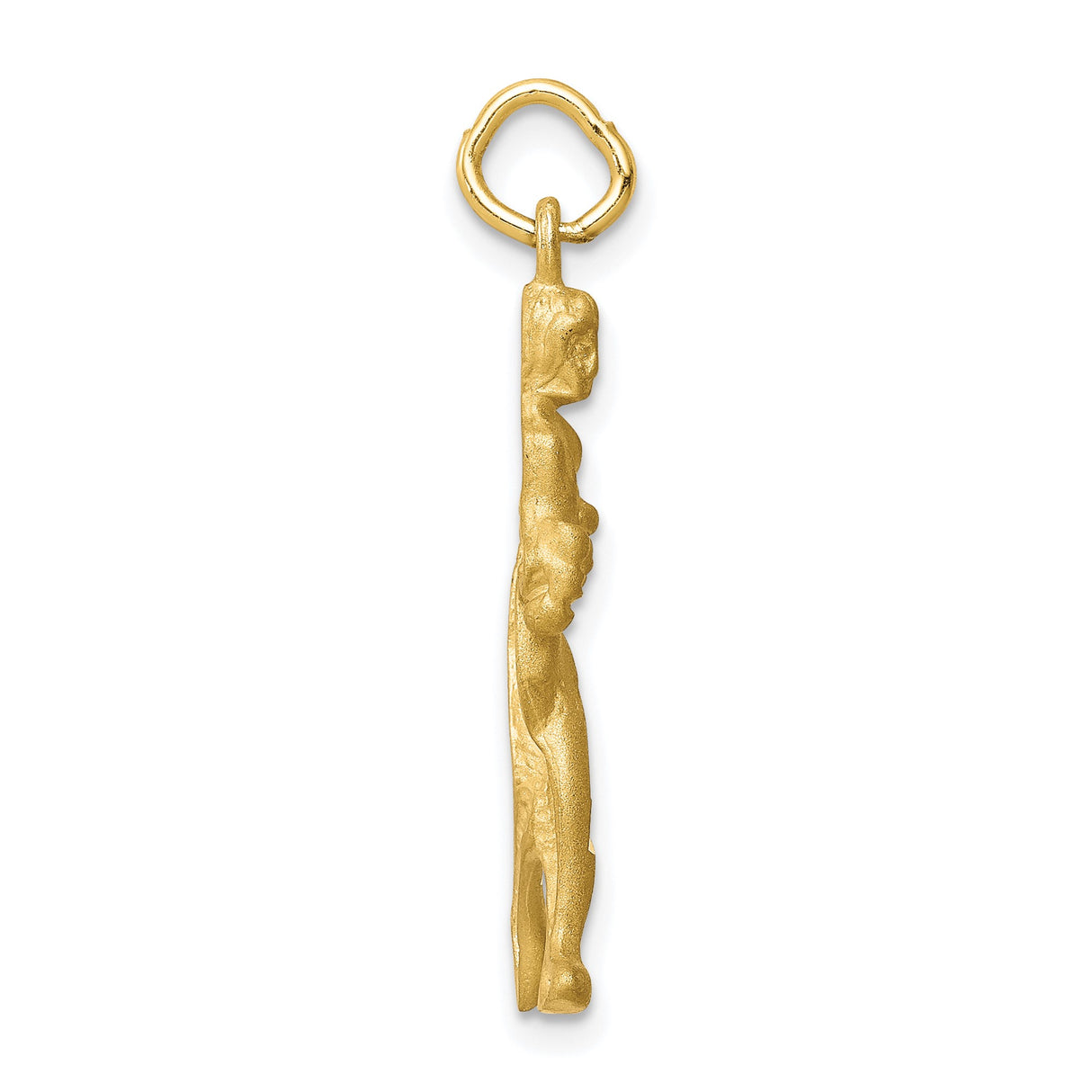 10k Yellow Gold Boxer Pendant with Sculpted Male Figure in Boxing Stance for Men