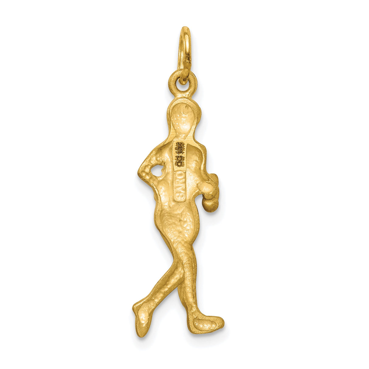 10k Yellow Gold Boxer Pendant with Sculpted Male Figure in Boxing Stance for Men
