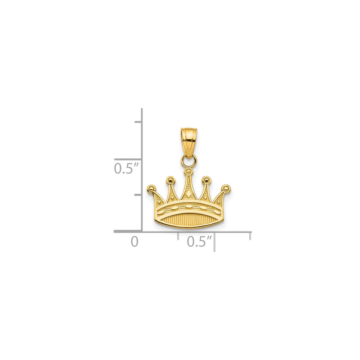 10k Yellow Gold Crown Pendant, Regal Symbolic Charm, Hip Hop Style for Men and Women