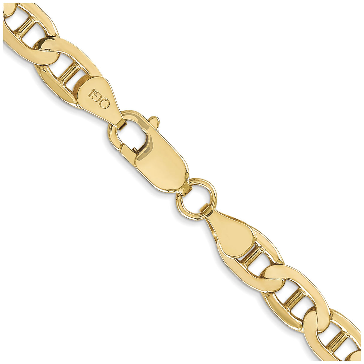 10K Yellow Gold 6.25 mm Polished Chain Necklace, Solid alternate angle
