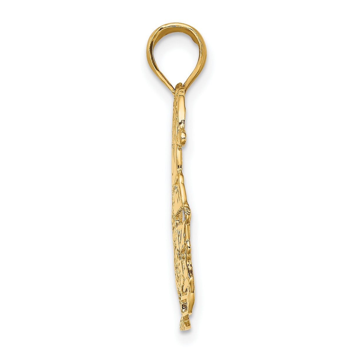 10k Yellow Gold Santa Claus Pendant with Christmas Tree and Star Holiday Theme