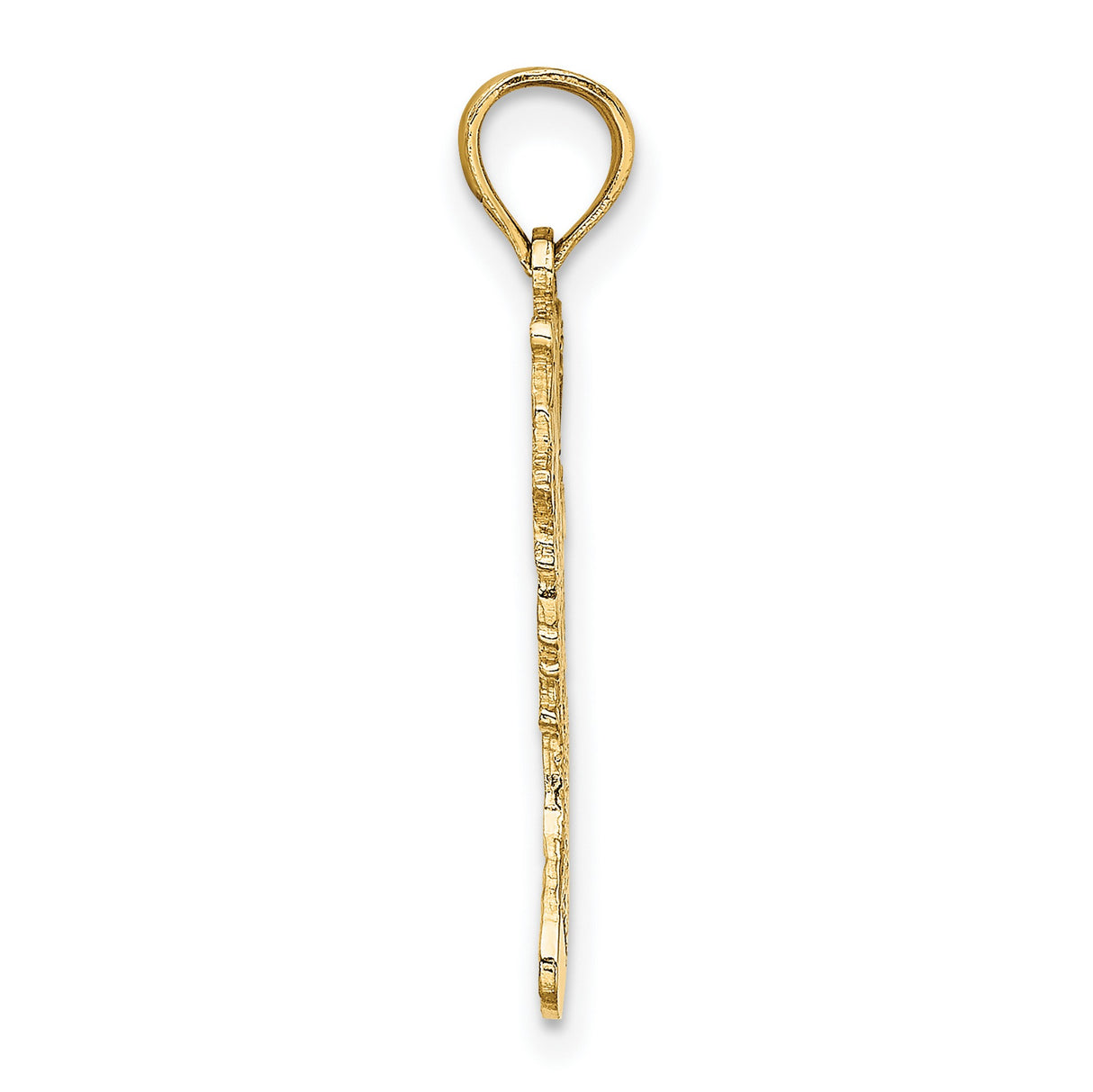 10k Yellow Gold Christmas Stocking Pendant with Holly, Candy Cane, and Toys