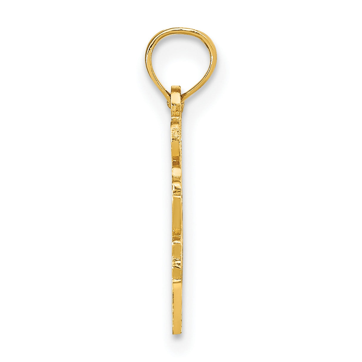 10k Yellow Gold Oregon State Pendant with I Love OR Letters and Heart Cutout Charm