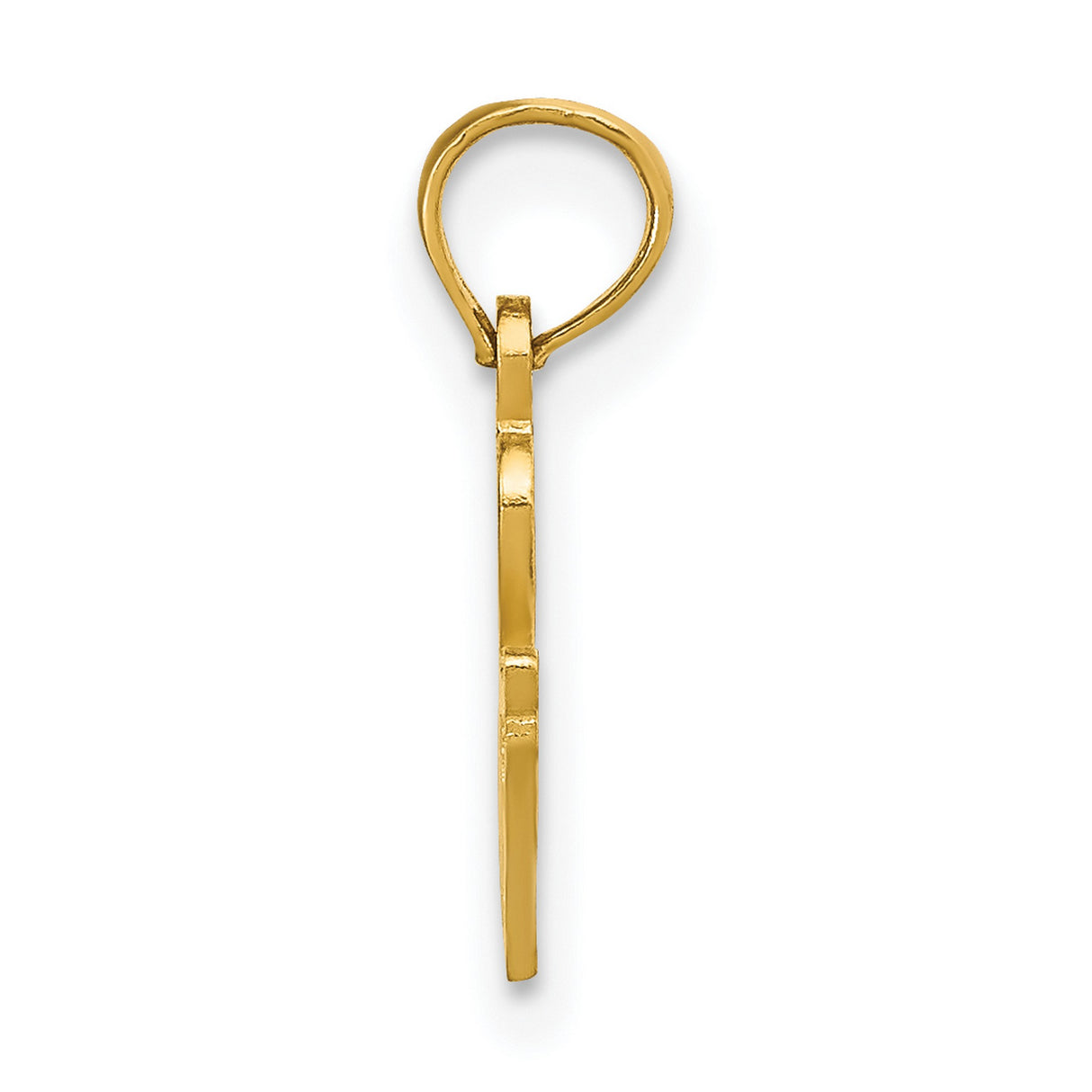 10k Yellow Gold Tennessee State Map Pendant with I Heart TN Design, Southern Pride Charm