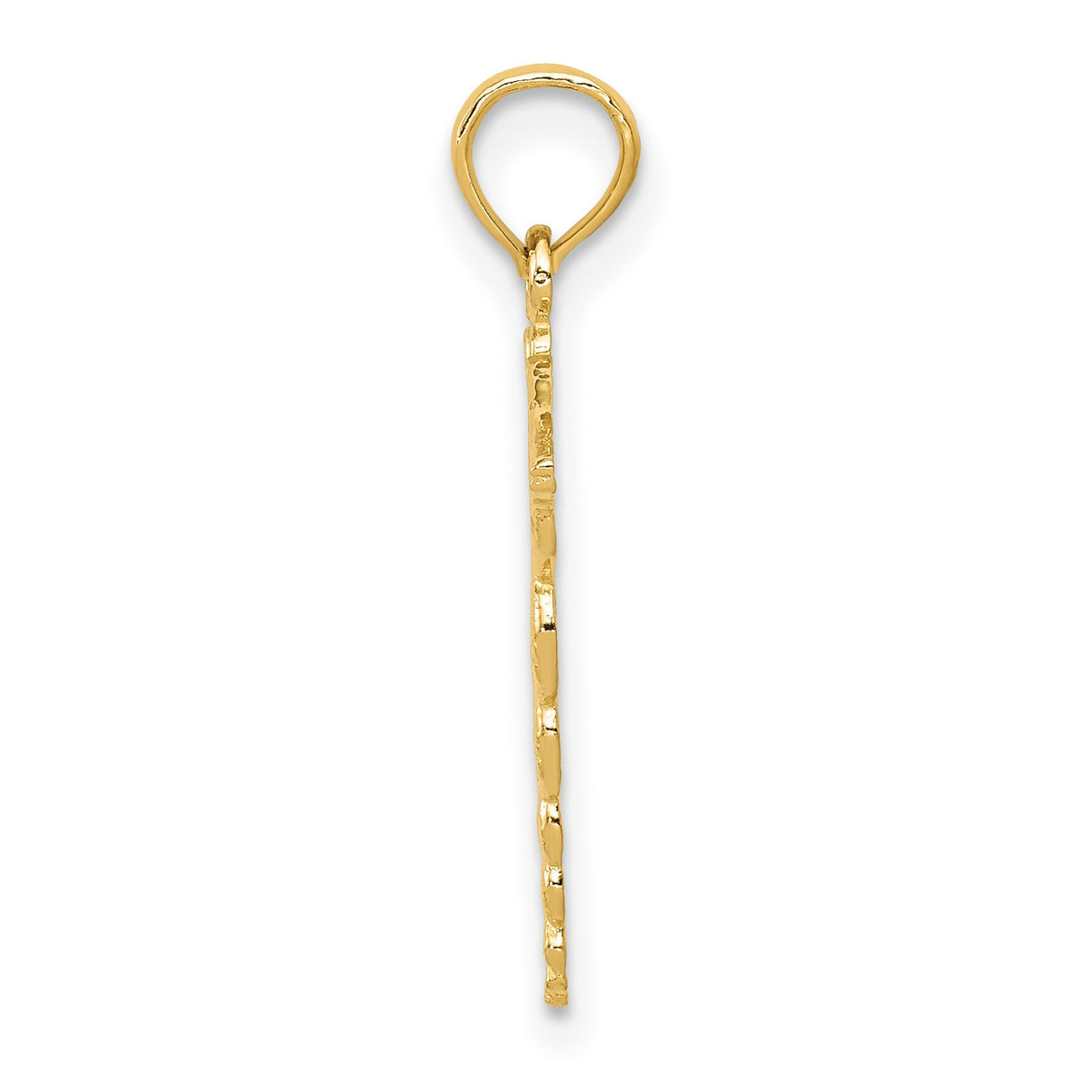 10k Yellow Gold Pendant, Caduceus Symbol with Serpent and Wings for Medical Professionals