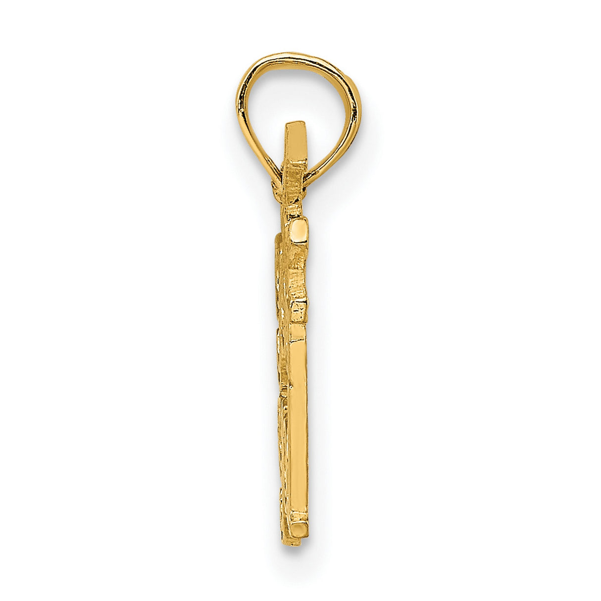 10k Yellow Gold Golf Gal Pendant with Script Text and Club Motif for Women