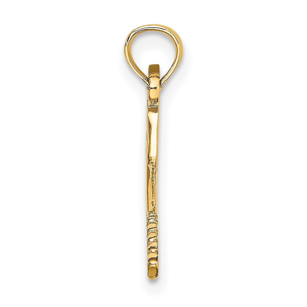 10k Yellow Gold Tennis Racket Pendant, Openwork Sports Charm Design for Women or Unisex