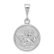 10k White Gold Angel Pendant, Detailed Cherub Charm with Satin Finish, Christian Faith Jewelry