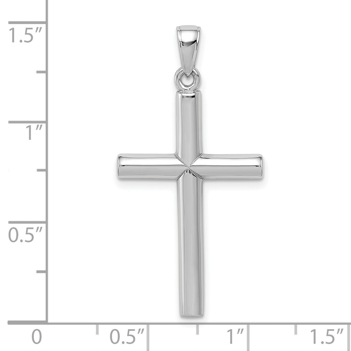 10k White Gold Cross Pendant with Minimalist Polished Design for Men and Women