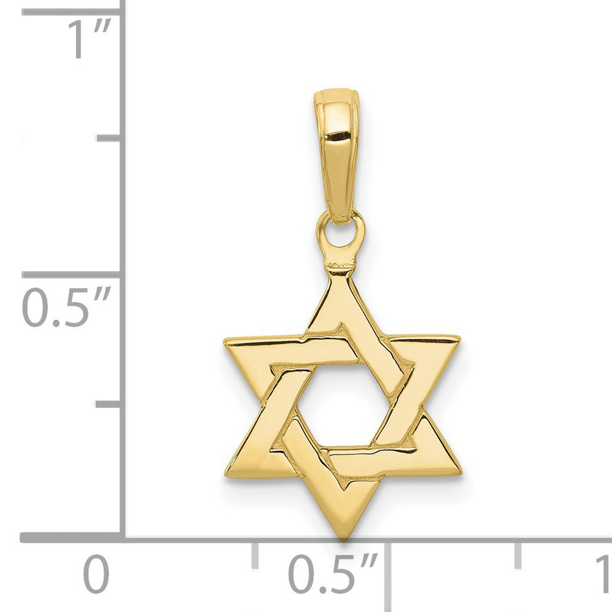10k Yellow Gold Star of David Pendant with Interlocking Triangle Design
