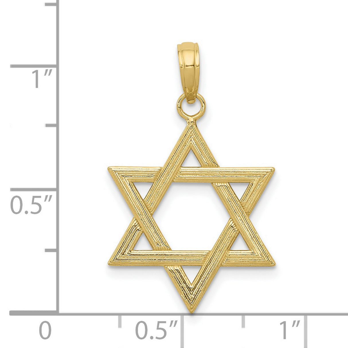 10k Yellow Gold Star of David Pendant, Textured Jewish Symbol, Unisex Judaica Charm