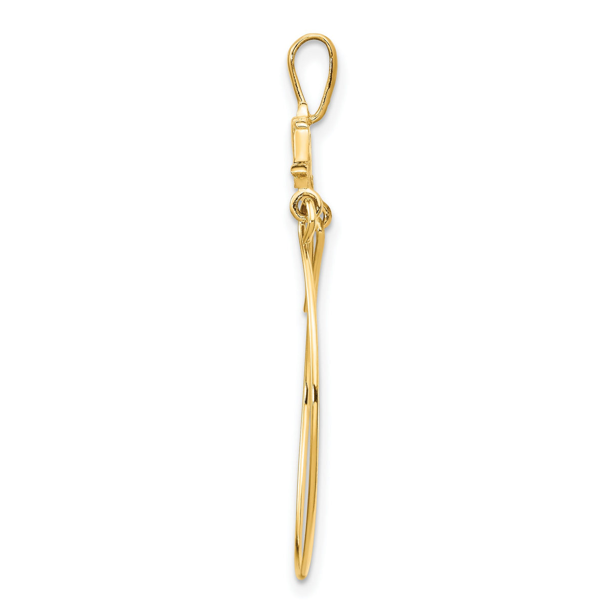 10k Yellow Gold Hoop Earrings with Dolphin and Heart Wave Design, Ocean and Nautical Theme