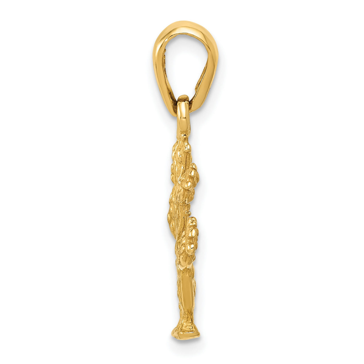 10k Yellow Gold Cactus Pendant, Prickly Pear Design, Nature-Inspired Charm for Women or Unisex Wear