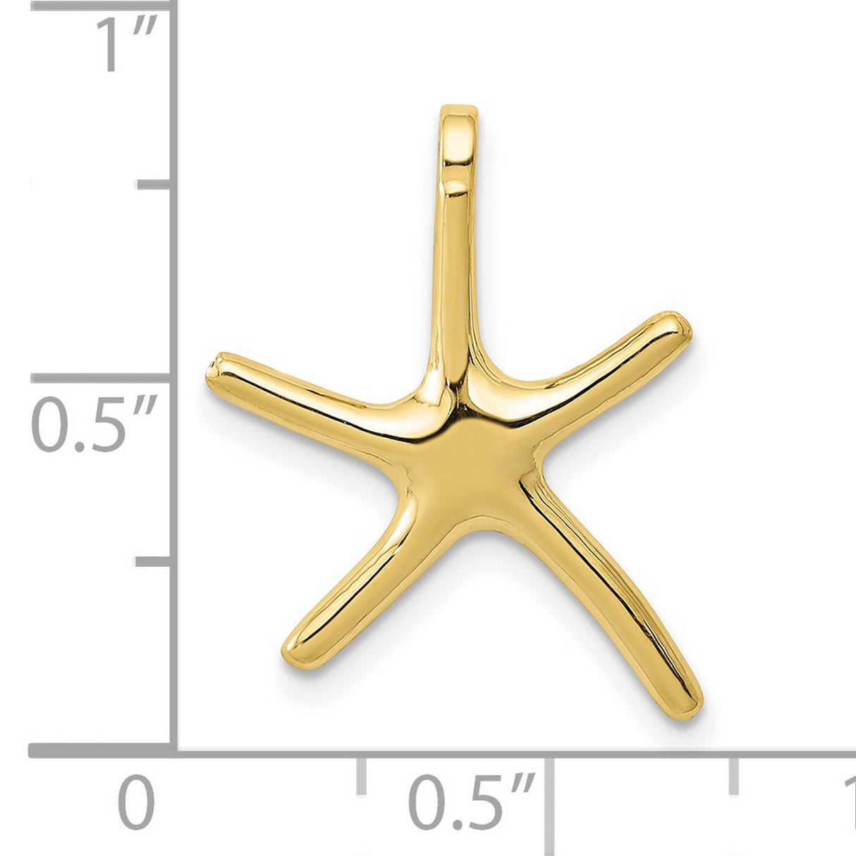 10k Yellow Gold Starfish Pendant, Sleek Polished Nautical Charm for Women or Unisex Wear