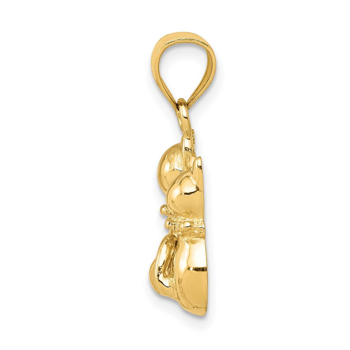10k Yellow Gold Cat Pendant with Two Back-to-Back Cats and Entwined Tails