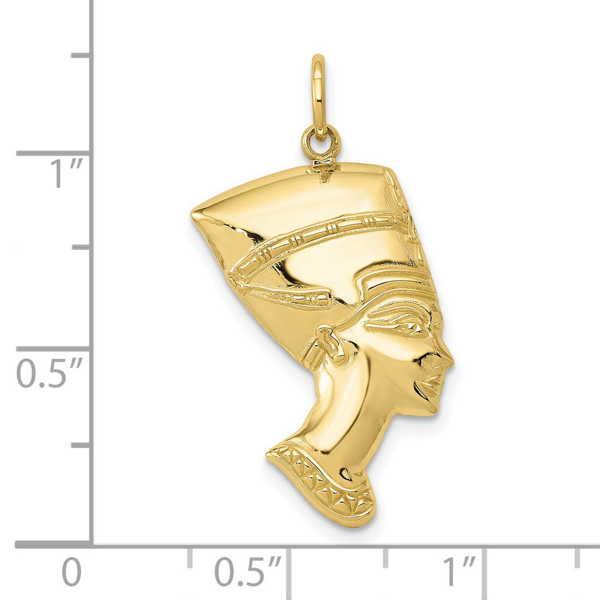 10k Yellow Gold Nefertiti Pendant with Egyptian Queen Profile, Afrocentric Unisex Charm