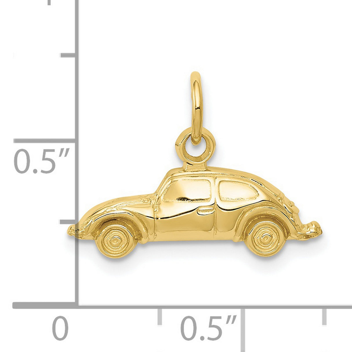 10k Yellow Gold Classic Car Pendant Charm, Vintage Auto Design, Unisex Accessory