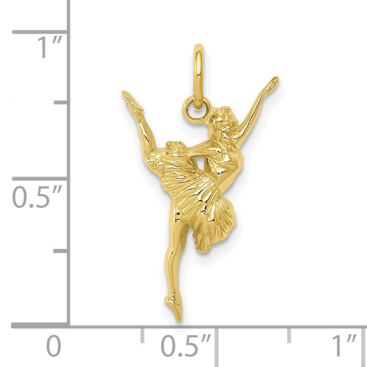 10k Yellow Gold Ballet Dancer Pendant with Graceful Ballerina Charm