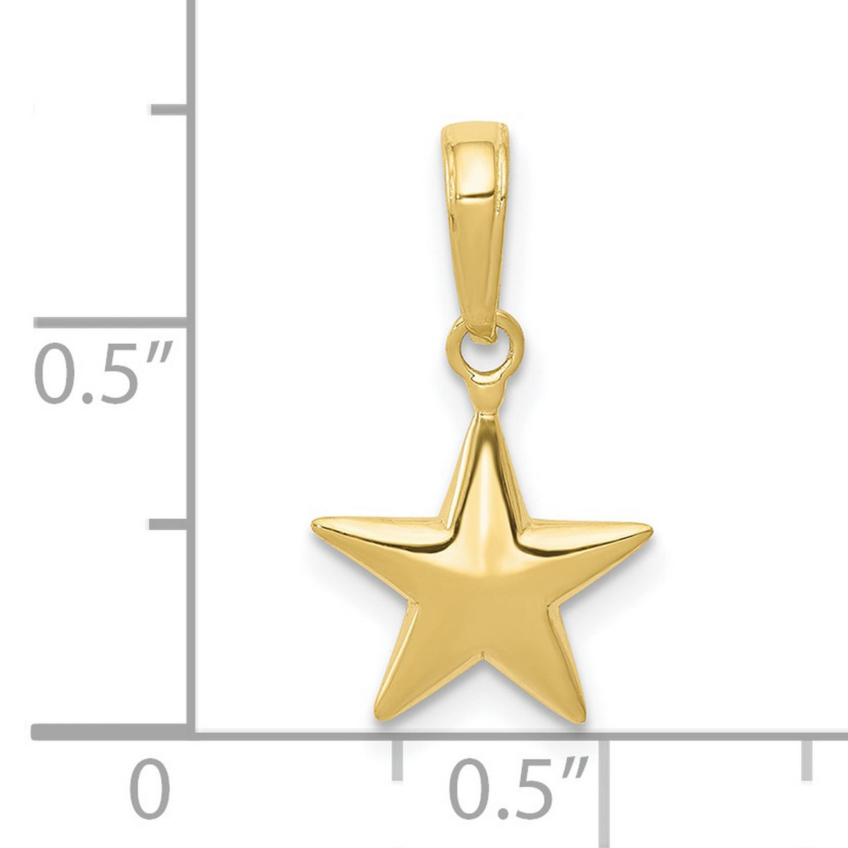 10k Yellow Gold Star Pendant, Five-Point Celestial Charm, Minimalist Jewelry for Women or Unisex Wear