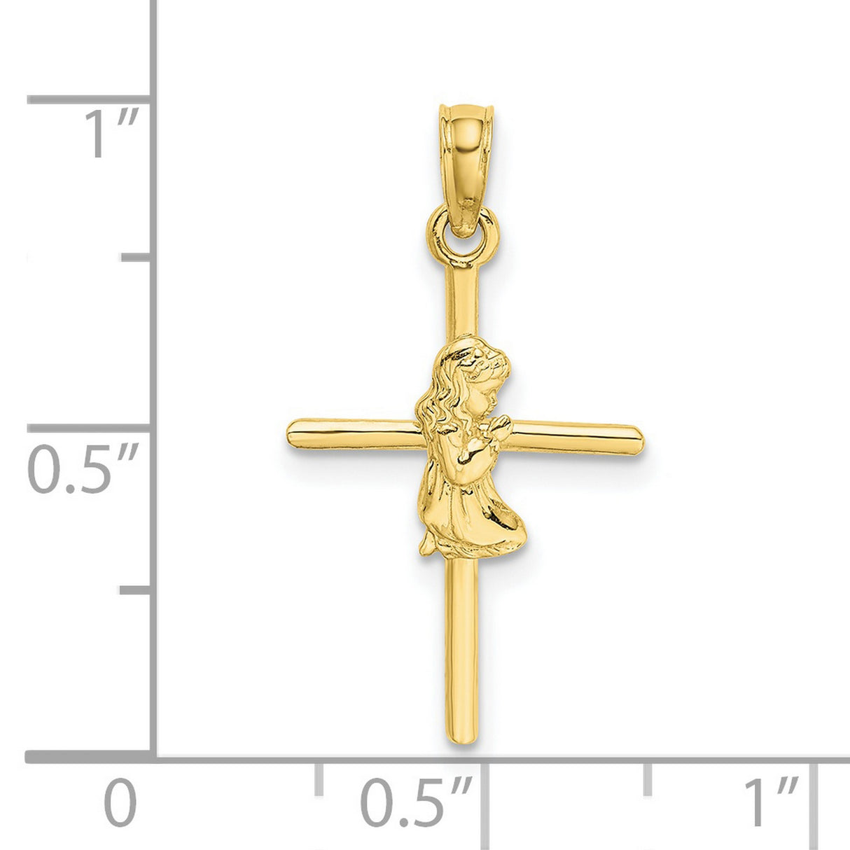 10k Yellow Gold Cross Pendant with Spiritual and Religious Design for Men and Women