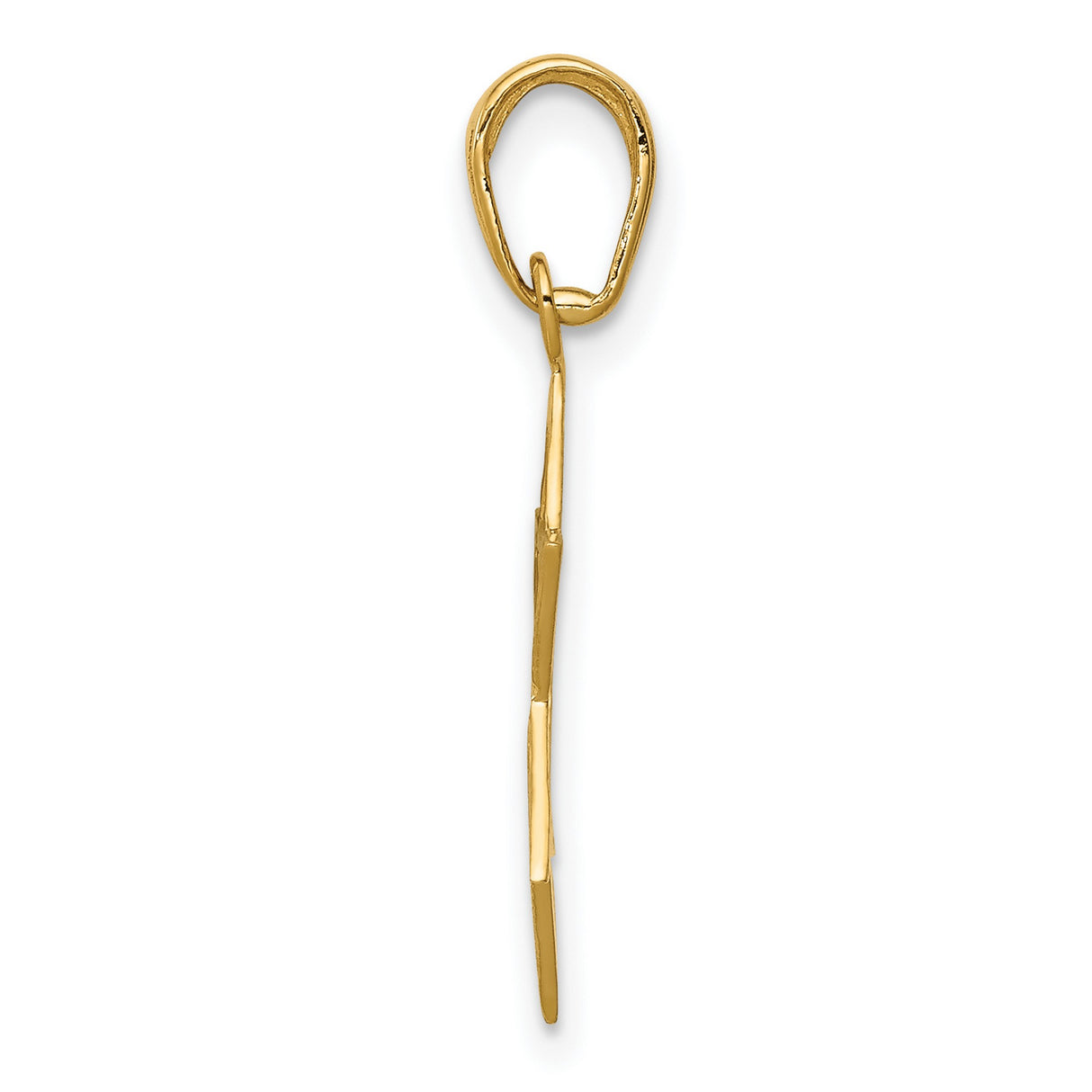 10k Yellow Gold Star of David Pendant, Textured Openwork Jewish Symbol