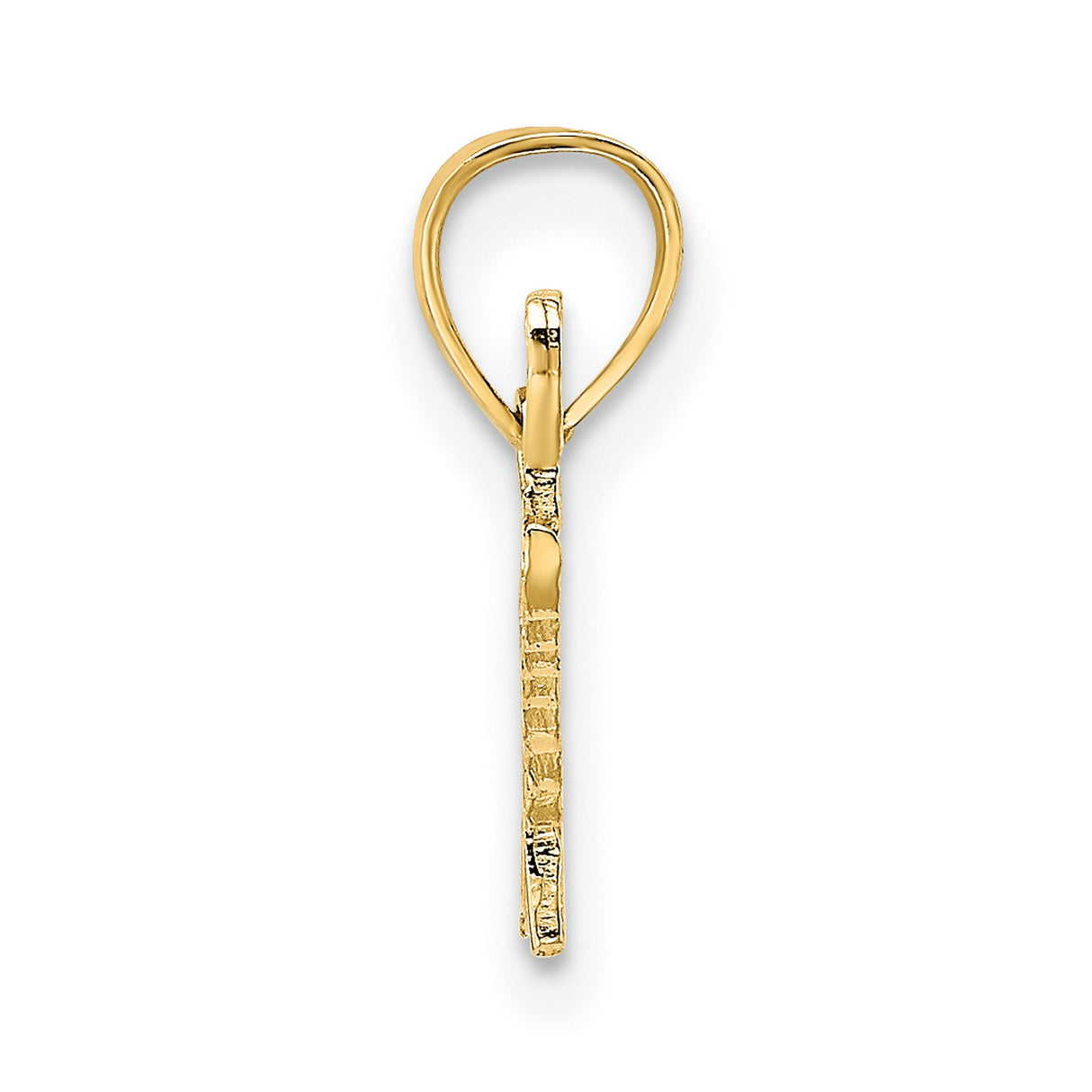 10k Yellow Gold Script Pendant, Polished Word Charm with Inspirational Message for Women