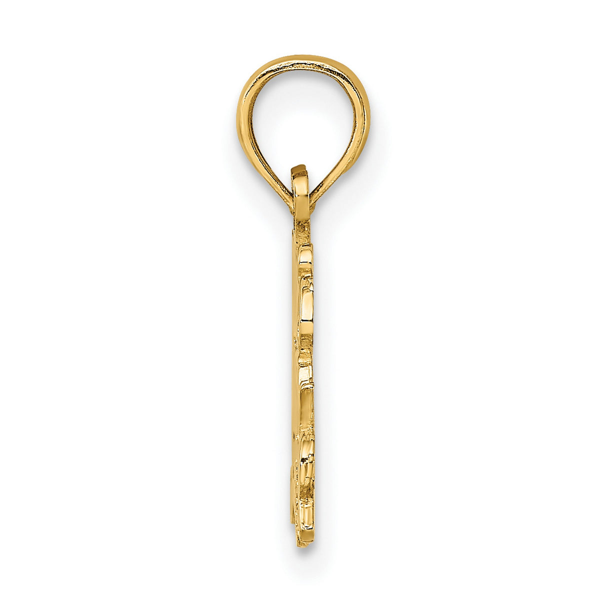 10k Yellow Gold Pendant, Today Tomorrow Forever Script, Eternal Love Charm for Women