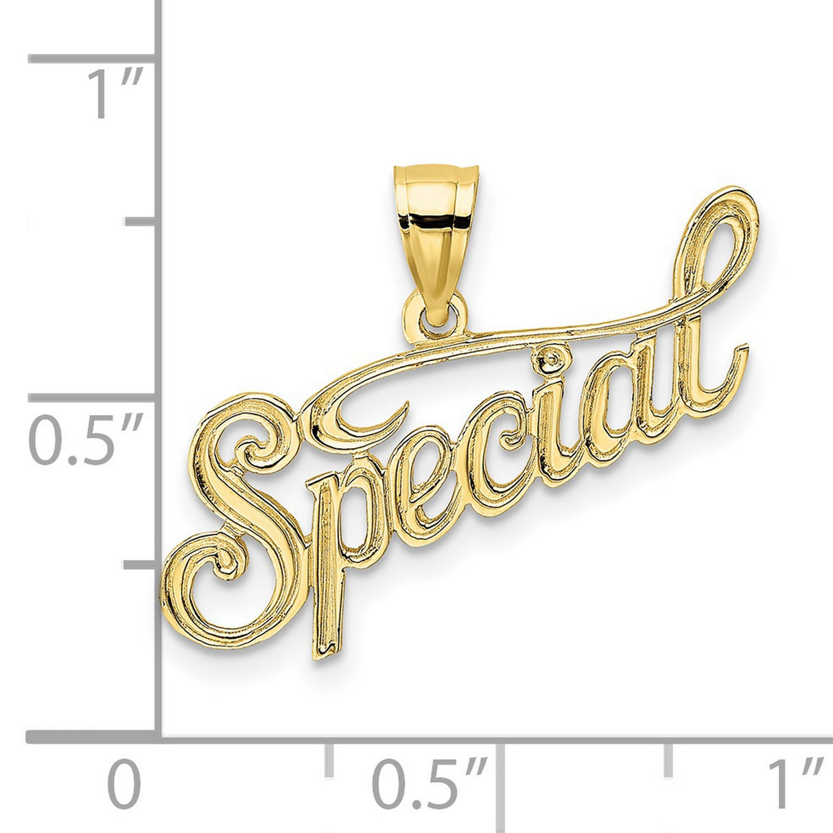 10k Yellow Gold Script Pendant, Cursive Word Charm with Motivational Affirmation Theme