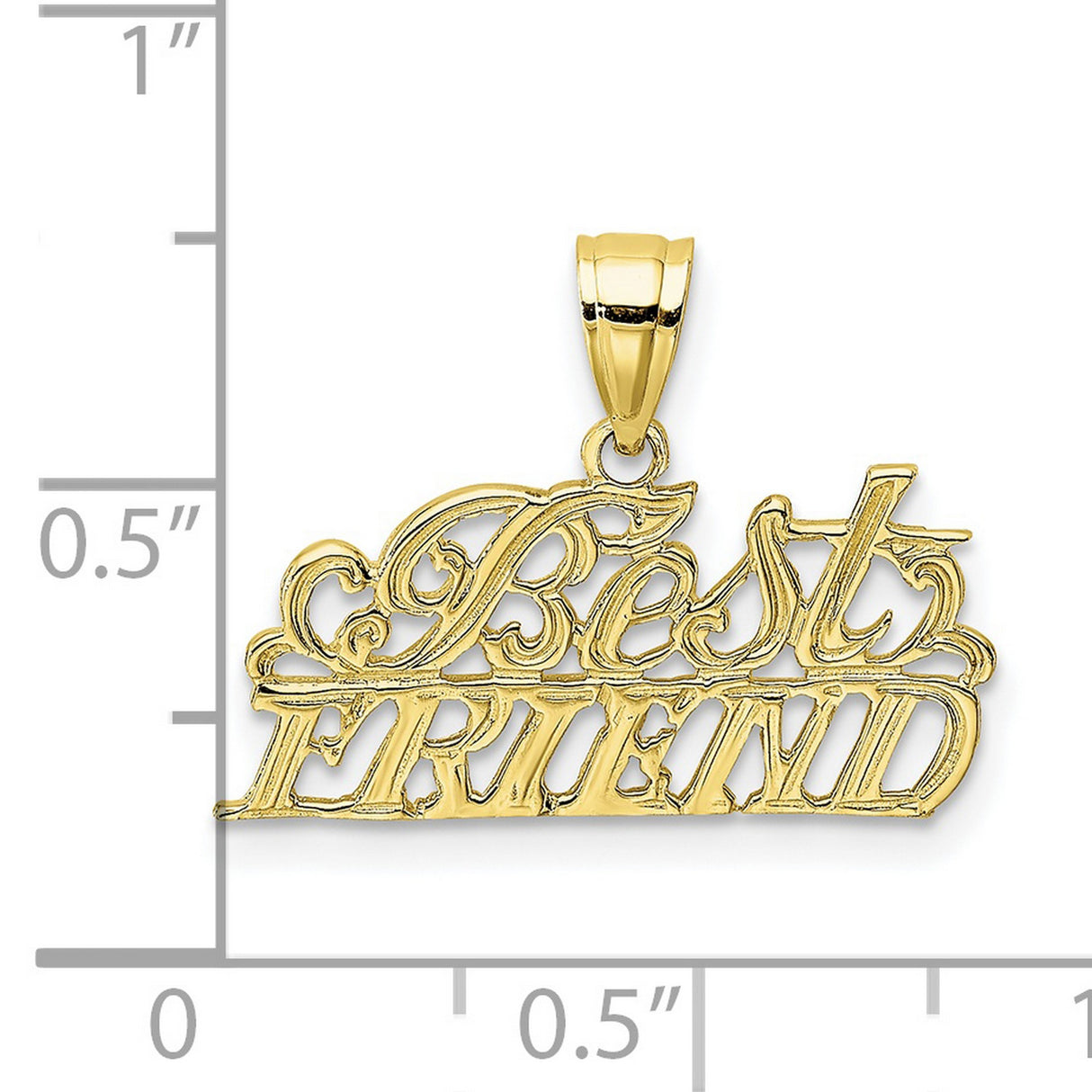 10k Yellow Gold Friend Pendant, Script Lettering Charm Symbolizing Friendship and Loyalty