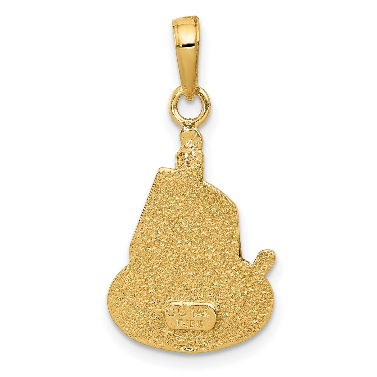10k Yellow Gold Birthday Cake Pendant with Candle and Happy Birthday Words
