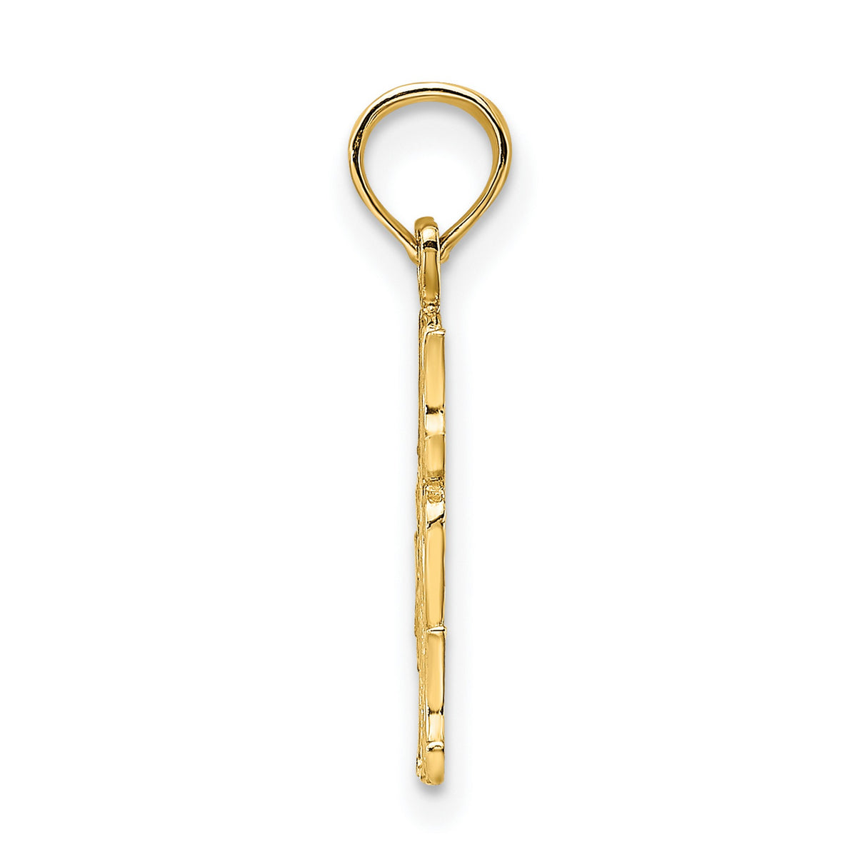 10k Yellow Gold Number One Mom Pendant with Heart Detail, Family Love Theme