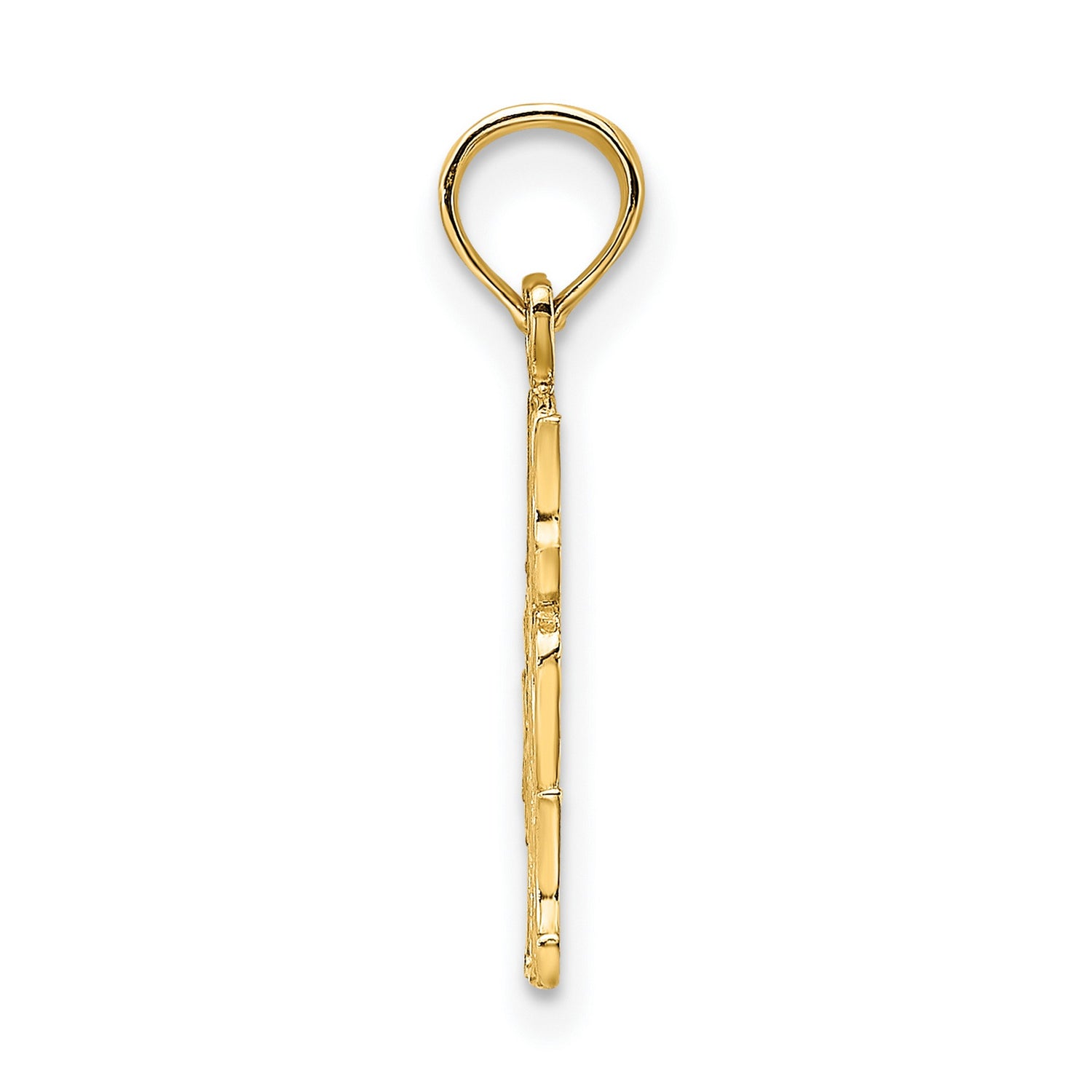 10k Yellow Gold Number One Mom Pendant with Heart Detail, Family Love Theme