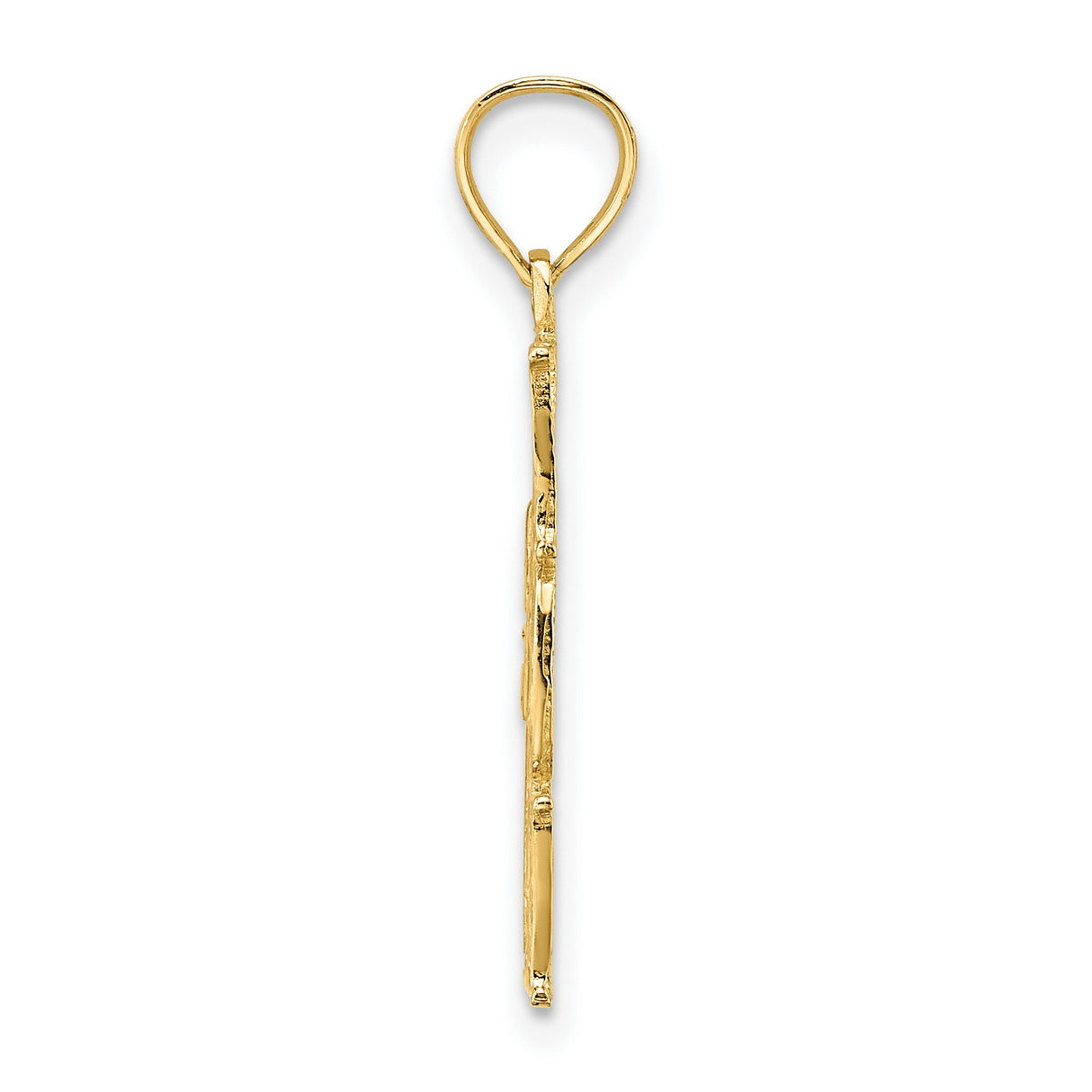 10k Yellow Gold Vertical Number One MOM Pendant Charm, Sentimental Keepsake for Women