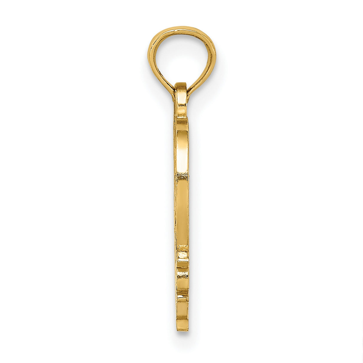 10k Yellow Gold Heart Pendant with Number One Mom and Floral Detail