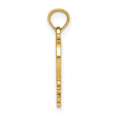 10k Yellow Gold Heart Pendant with Number One Mom and Floral Detail
