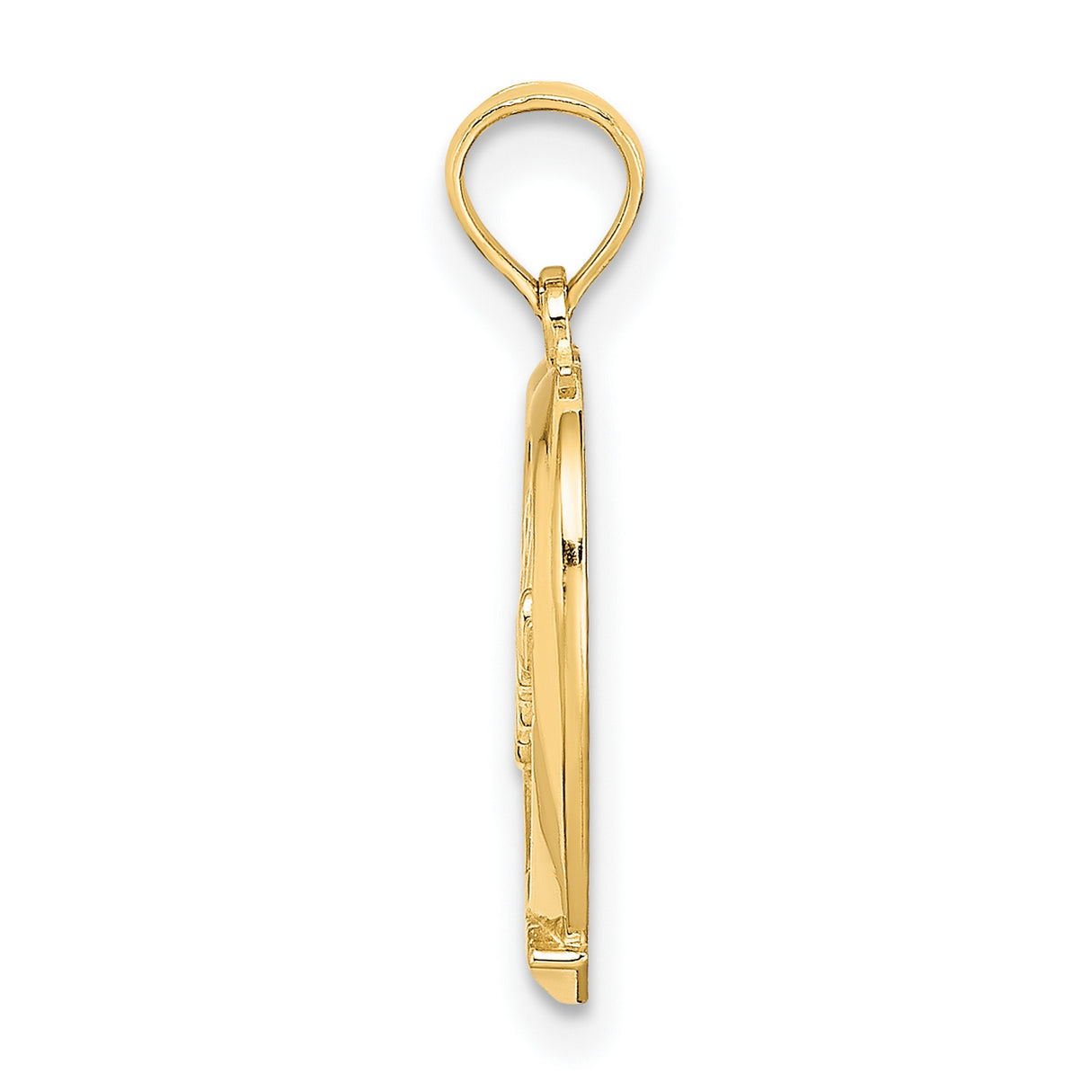 10k Yellow Gold Heart Pendant with Cutout Number One Mom Design