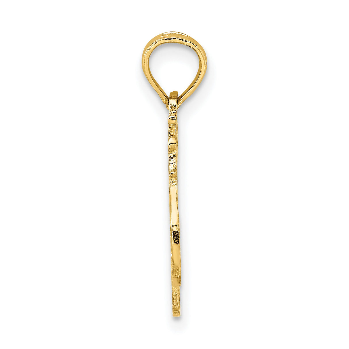 10k Yellow Gold Wife Pendant with Script Design and Number One Message