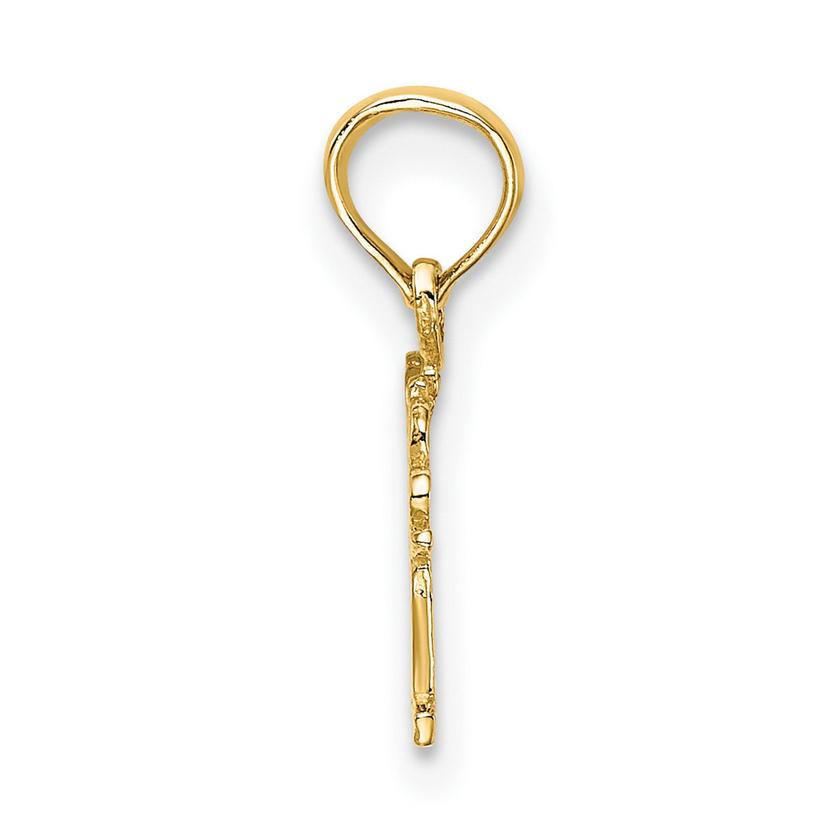 10k Yellow Gold Angel Pendant with Script and Block Letters, Christian Charm for Women and Girls