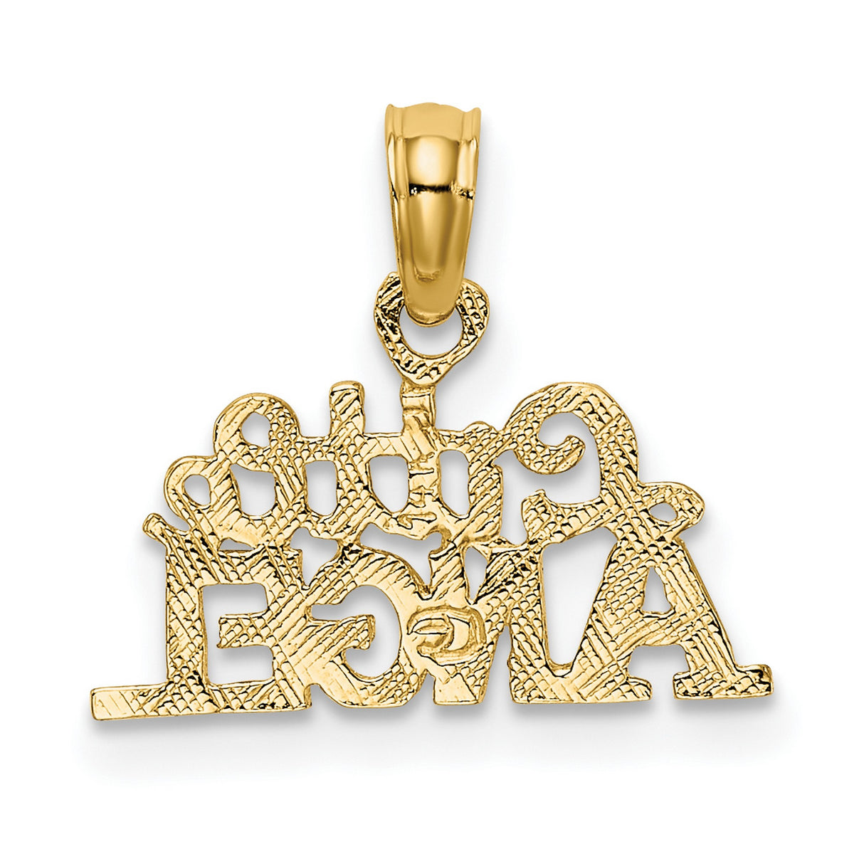 10k Yellow Gold Angel Pendant with Script and Block Letters, Christian Charm for Women and Girls