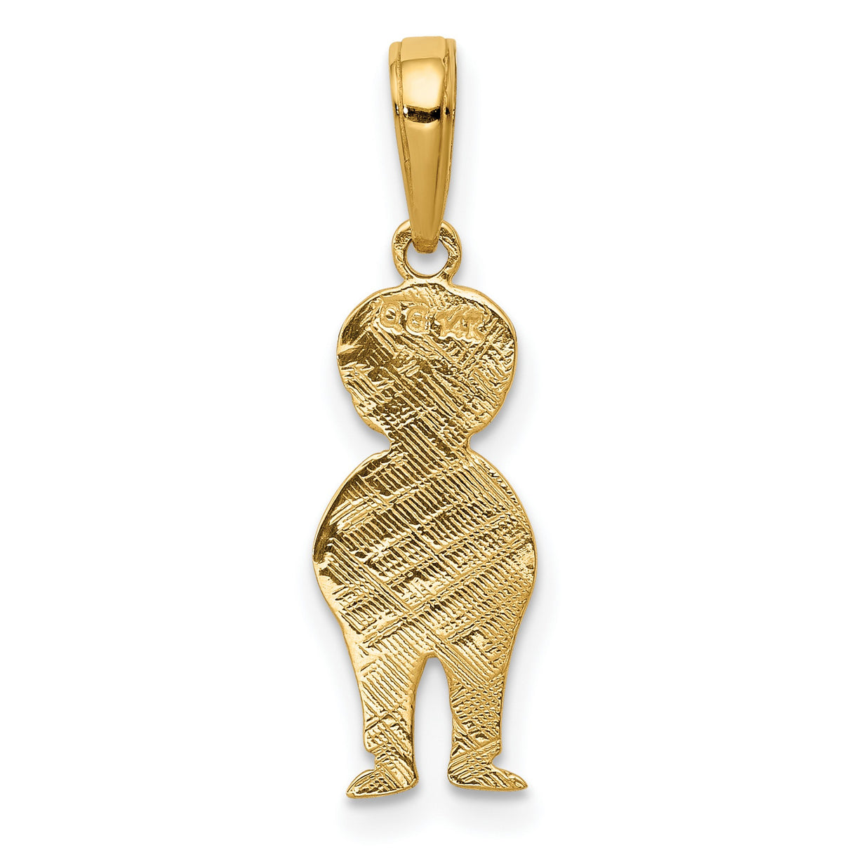 10k Yellow Gold Boy Pendant with Overalls, Sentimental Mother and Son Charm