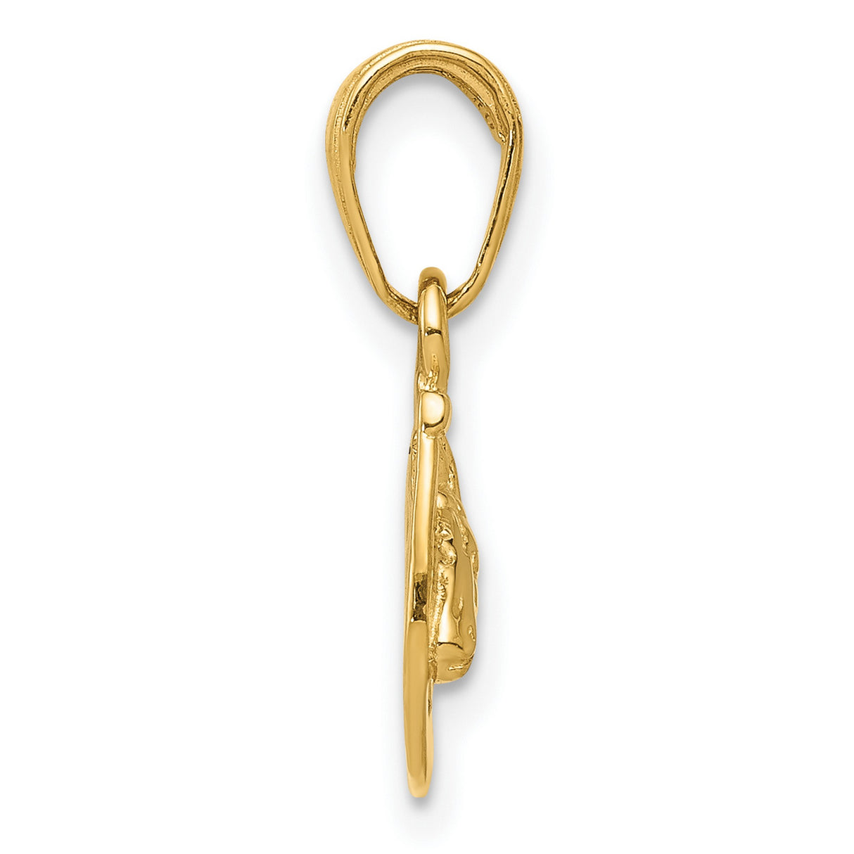 10k Yellow Gold Horse Head Pendant in Horseshoe, Western Equestrian Good Luck Charm