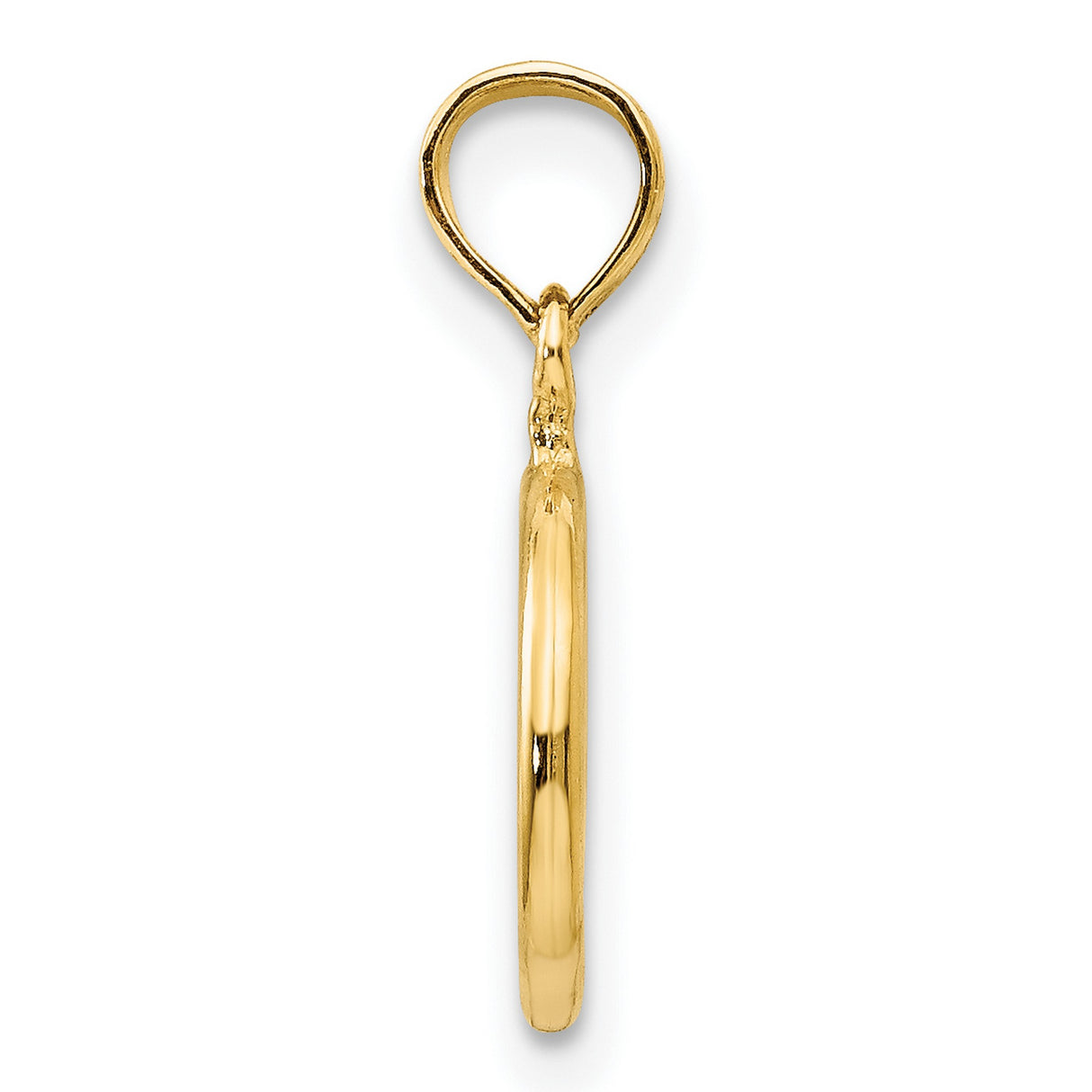 10k Yellow Gold Peace Sign Pendant, Boho Symbol of Harmony and Unity for Women or Unisex Wear