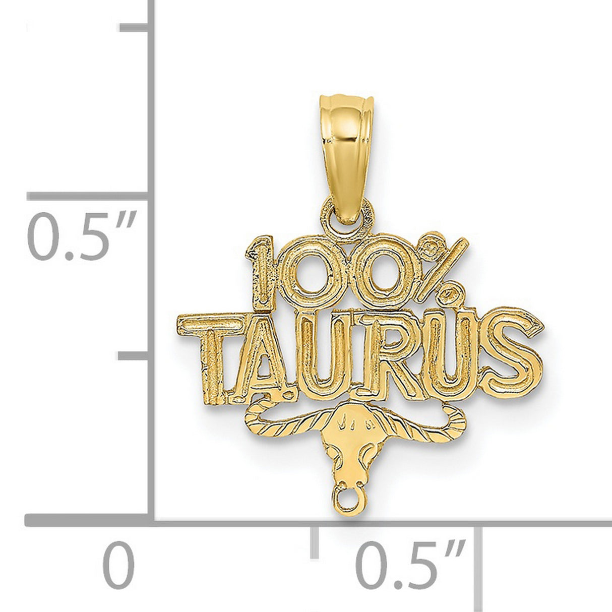 10k Yellow Gold Taurus Zodiac Pendant with Bull Head, Astrology Medallion Charm