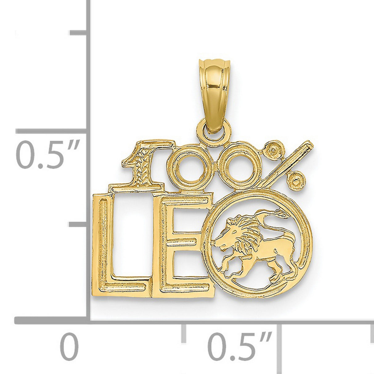10k Yellow Gold Leo Zodiac Pendant with Lion Symbol, Astrology Medallion Charm