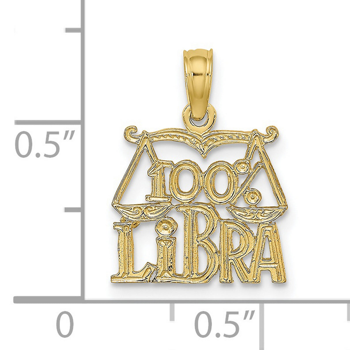 10k Yellow Gold Libra Zodiac Pendant with Scale Symbol for Balance and Harmony