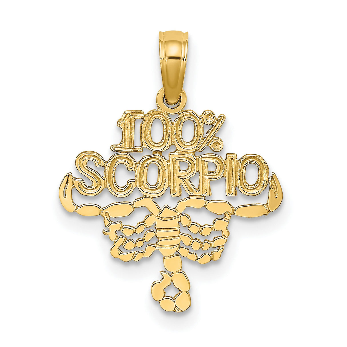 10k Yellow Gold Scorpio Zodiac Pendant with Scorpion Design, Astrology Jewelry for Men and Women