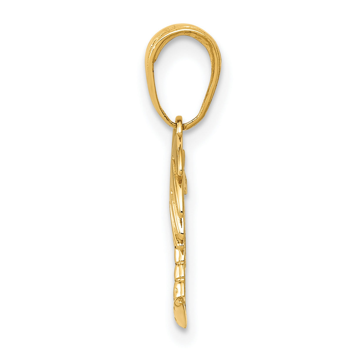 10k Yellow Gold Palm Tree and Crescent Moon Pendant, South Carolina Symbol, Nature Inspired